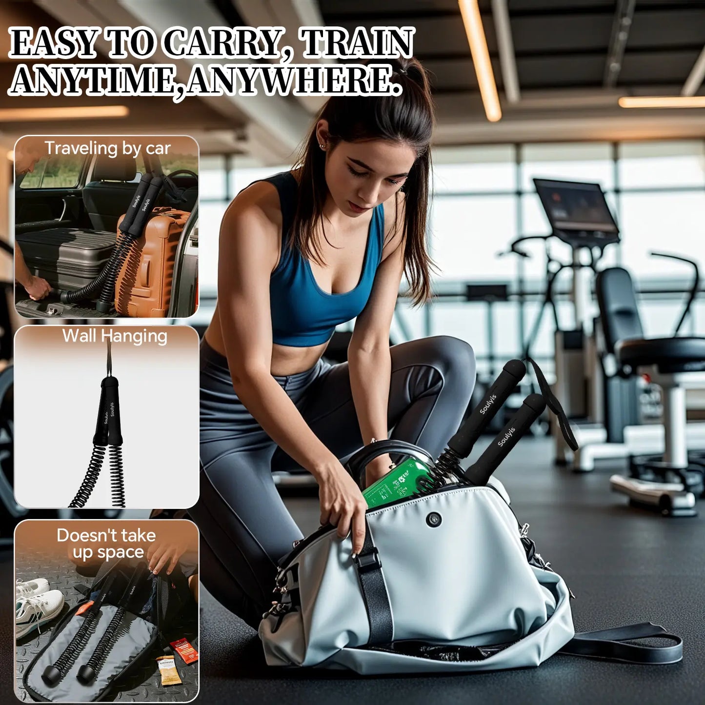 Powerful Cordless Battle Ropes for Home Gym — Unisex Weight Training Fitness Equipment, Portable Workout Ropes, Summer Vibes Gift
