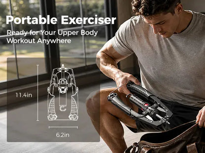 Adjustable 22-440lbs Chest Trainer Arm Exerciser — Core & Tricep Workout Equipment with Ab Roller Wheel, Home Gym Exercise Set with Pad & Carry Bag for Men Women