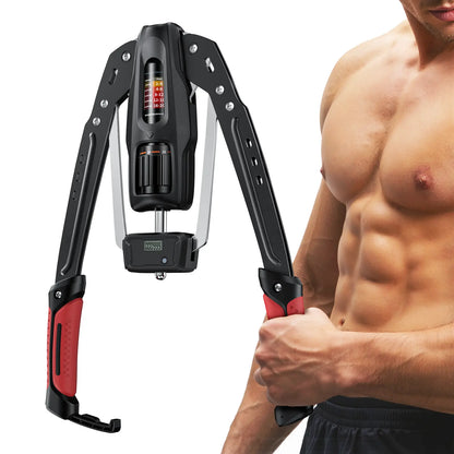Adjustable 22-440lbs Chest Trainer Arm Exerciser — Core & Tricep Workout Equipment with Ab Roller Wheel, Home Gym Exercise Set with Pad & Carry Bag for Men Women